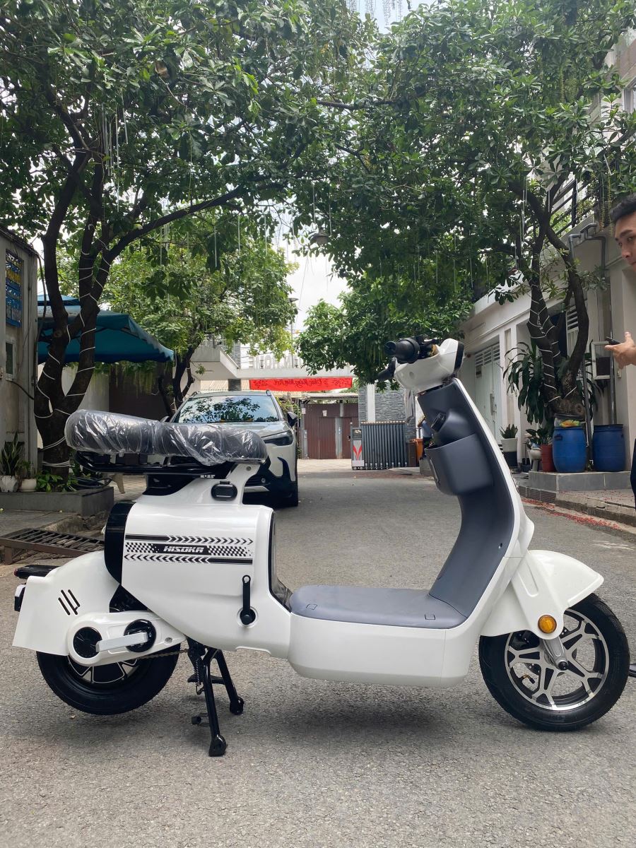 xe đạp điện màu trắng - xe điện vc trắng